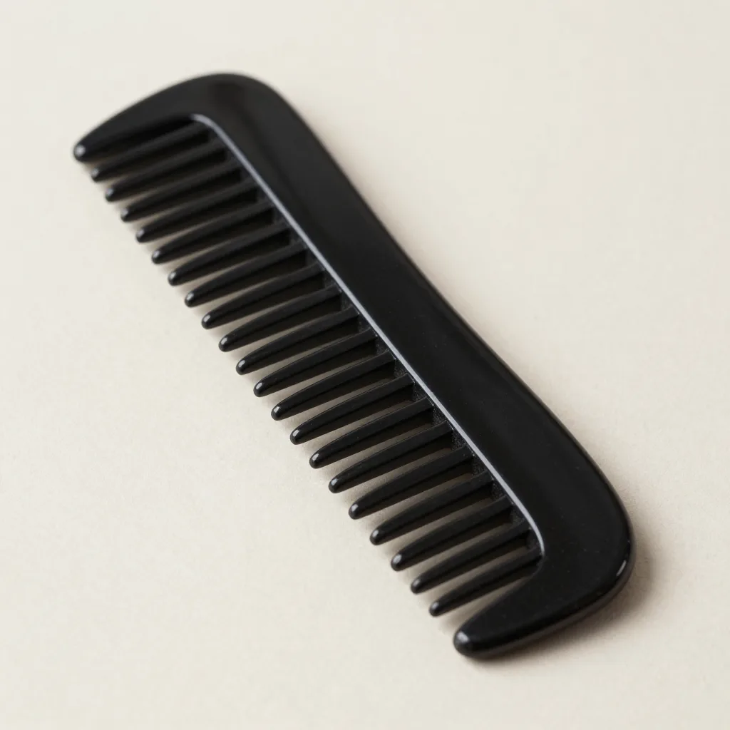 An obsidian scalp comb